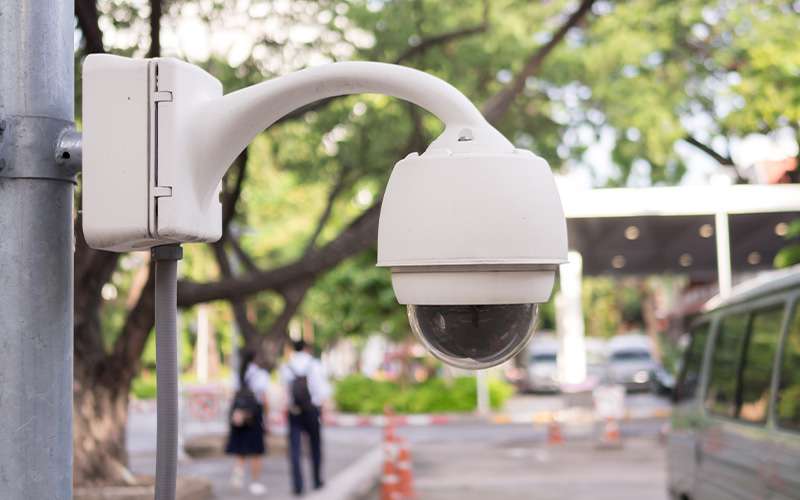 Cisco Security Camera Mounted on Wall